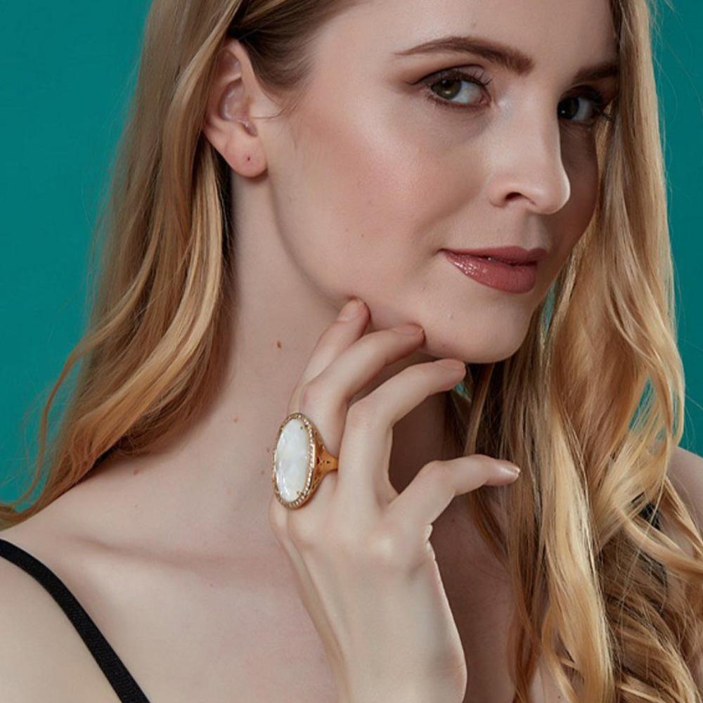 925 Sterling Silver Mother of Pearl Ring