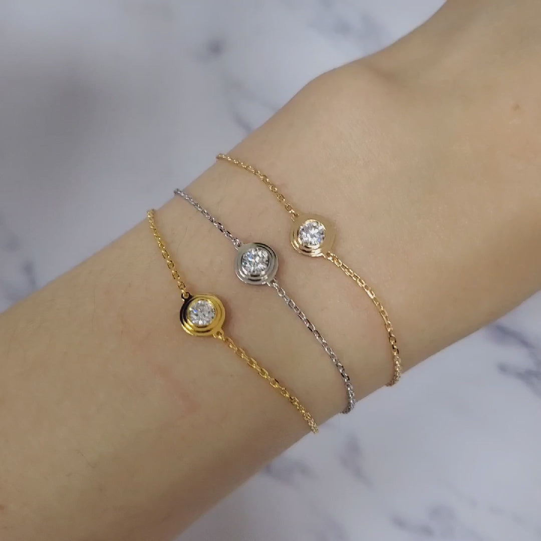 925 Sterling Silver Moissanite Solitaire Bracelet