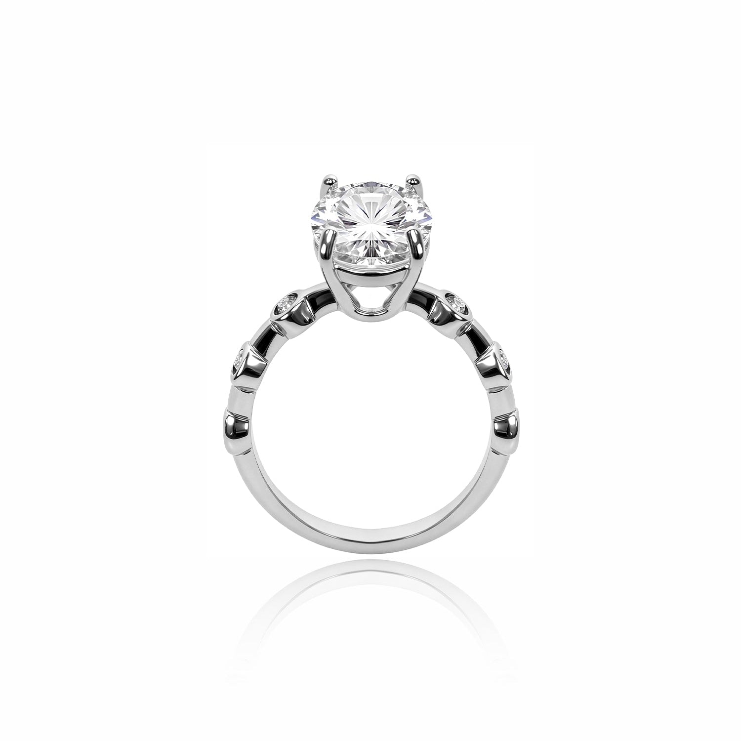 925 Silver 4.2Ctw. Moissanite Oval Cut Engagement Ring