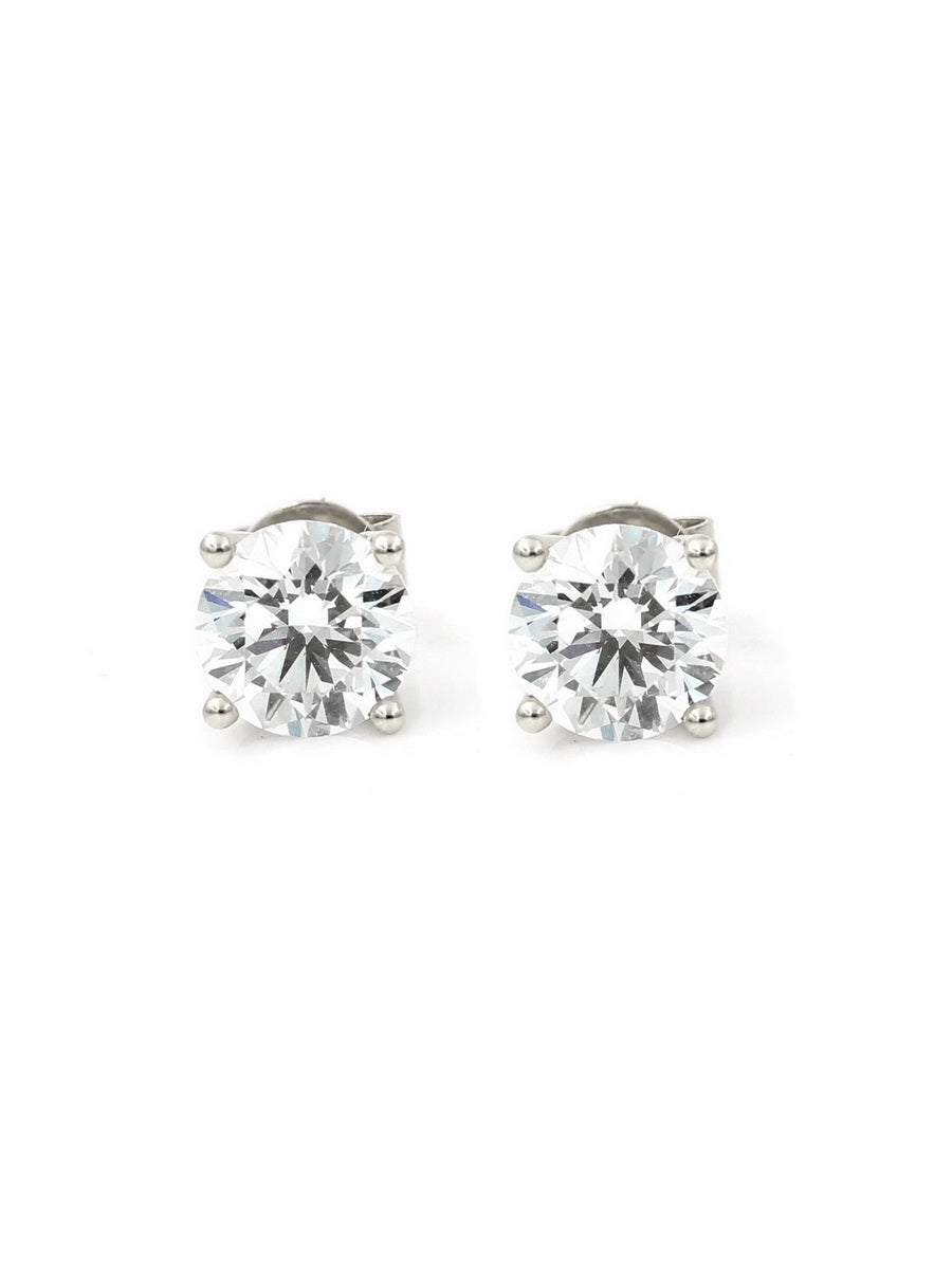 14K Solid Gold Lab Diamond Studs Earrings