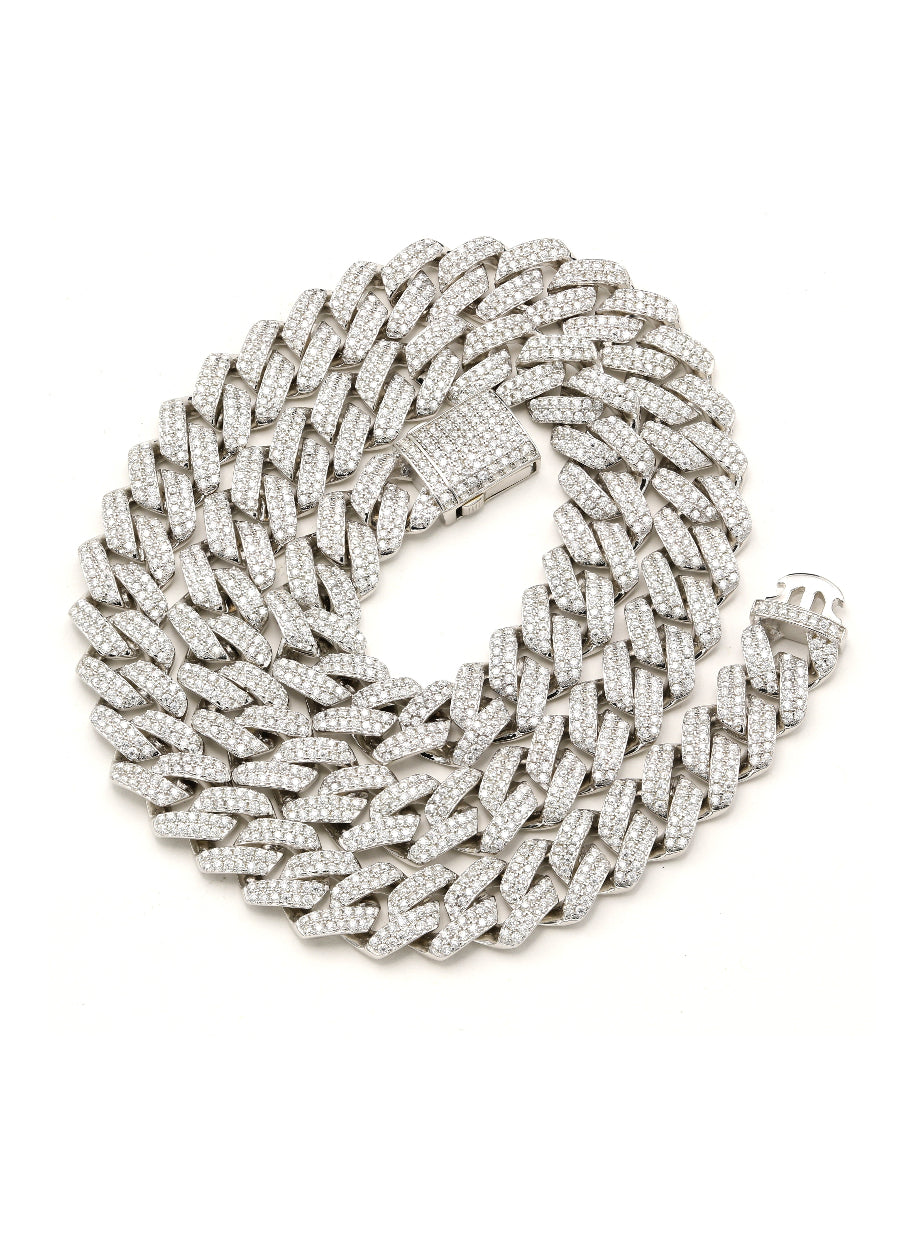 925 Silver Moissanite 12MM Cuban Links