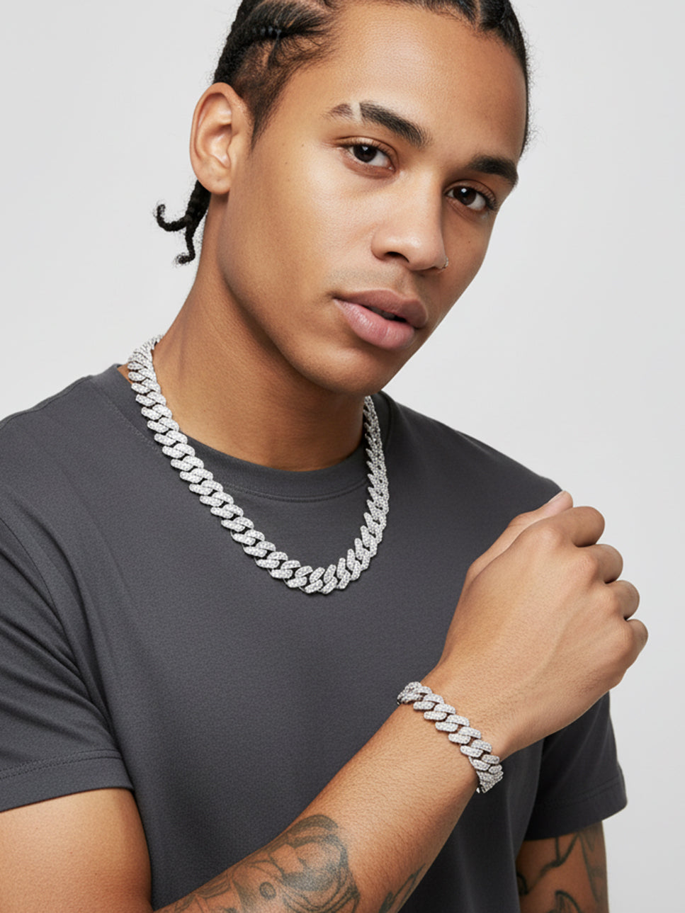 925 Silver Moissanite 12MM Cuban Links