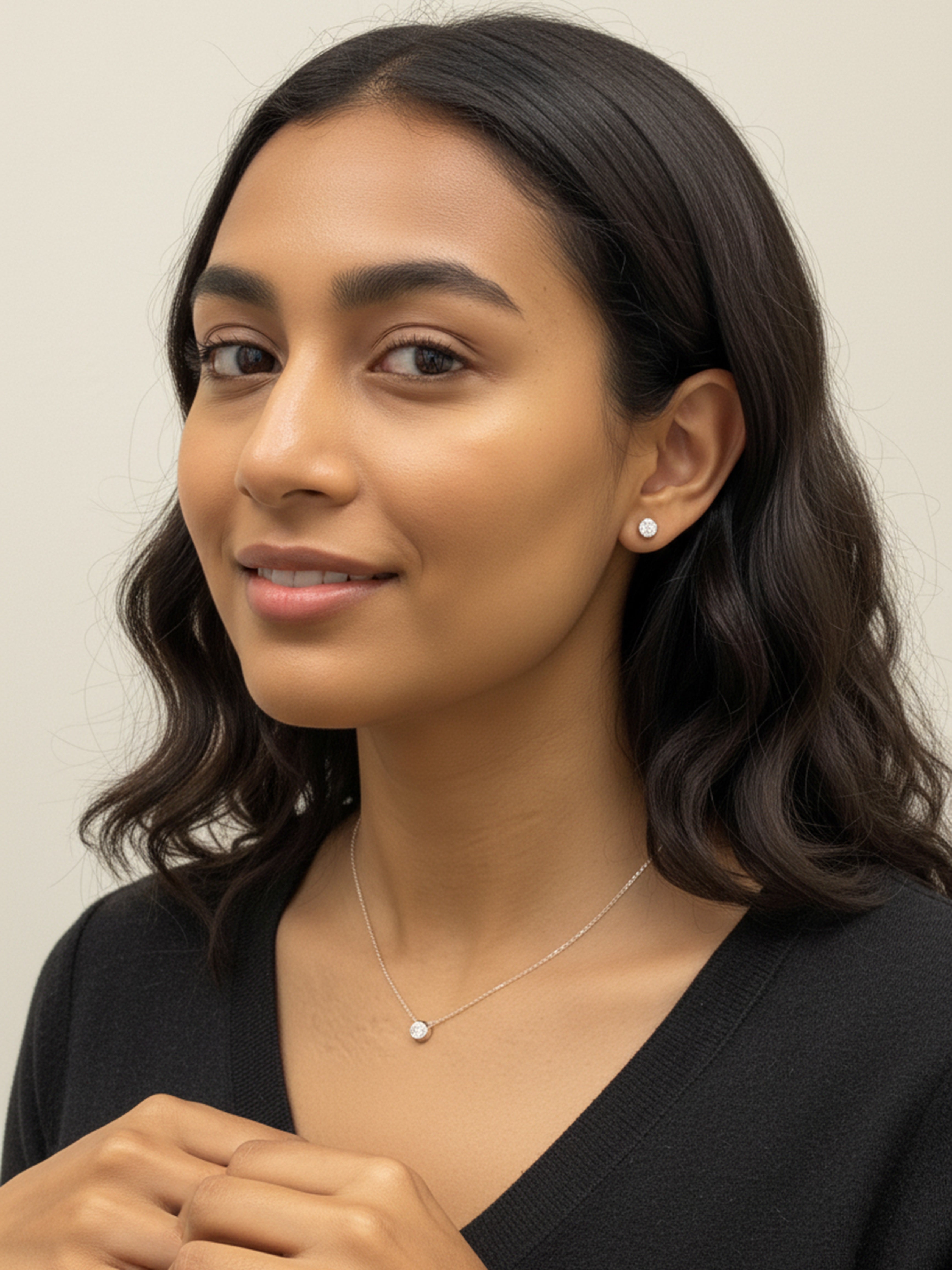 925 Sterling Silver Moissanite Bezel Solitaire Necklace