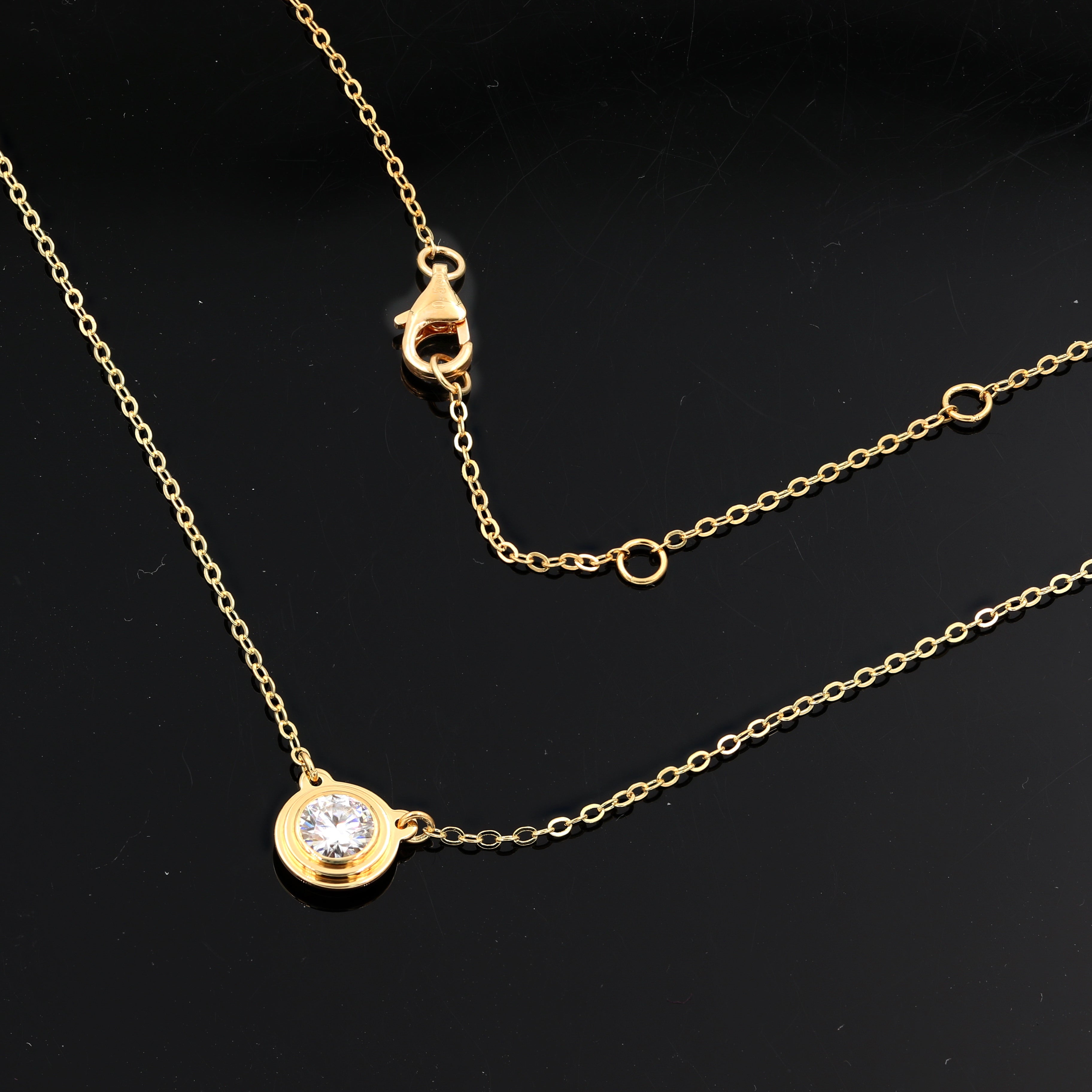 Vermeil Gold Moissanite Bezel Setting Necklace