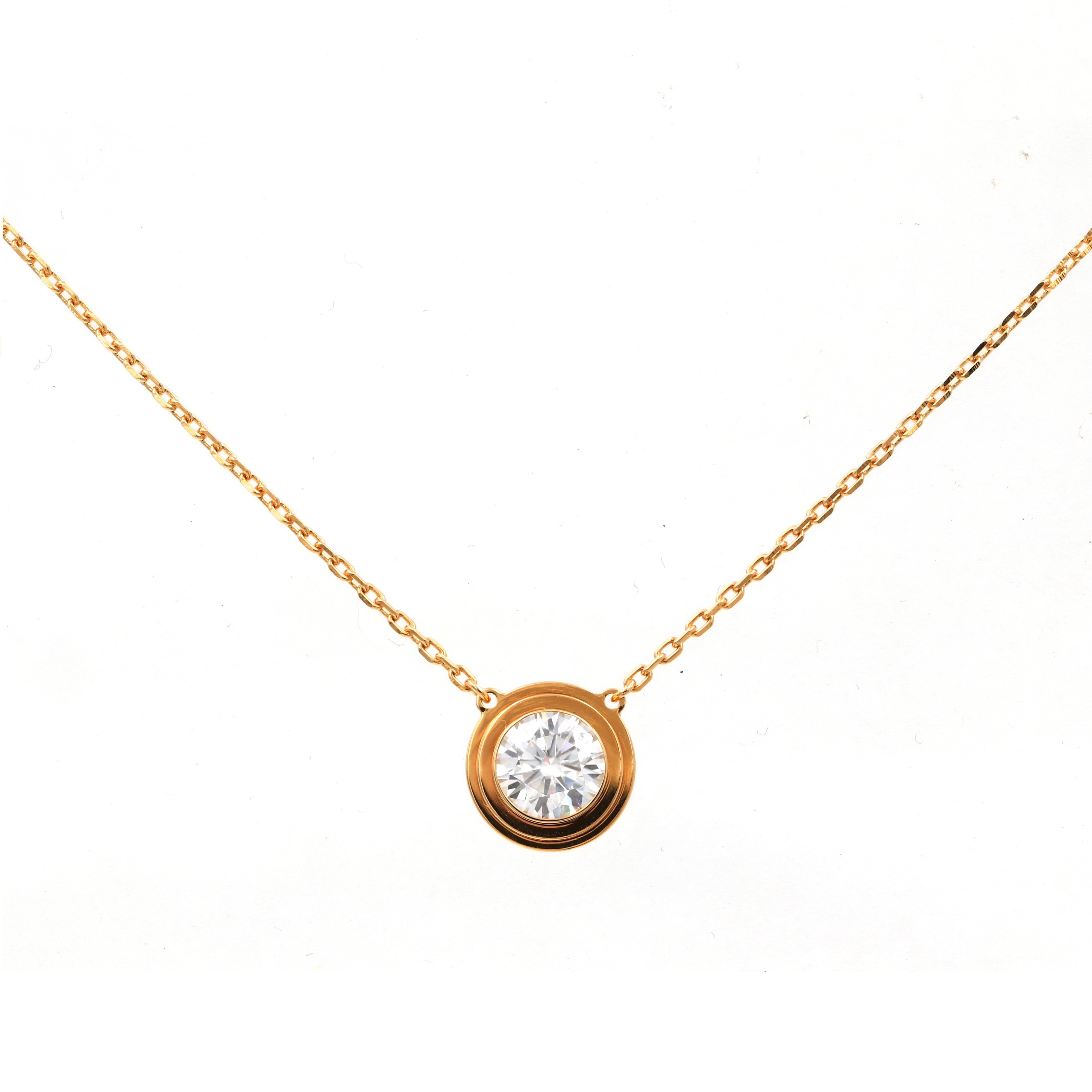 Vermeil Gold Moissanite Bezel Setting Necklace