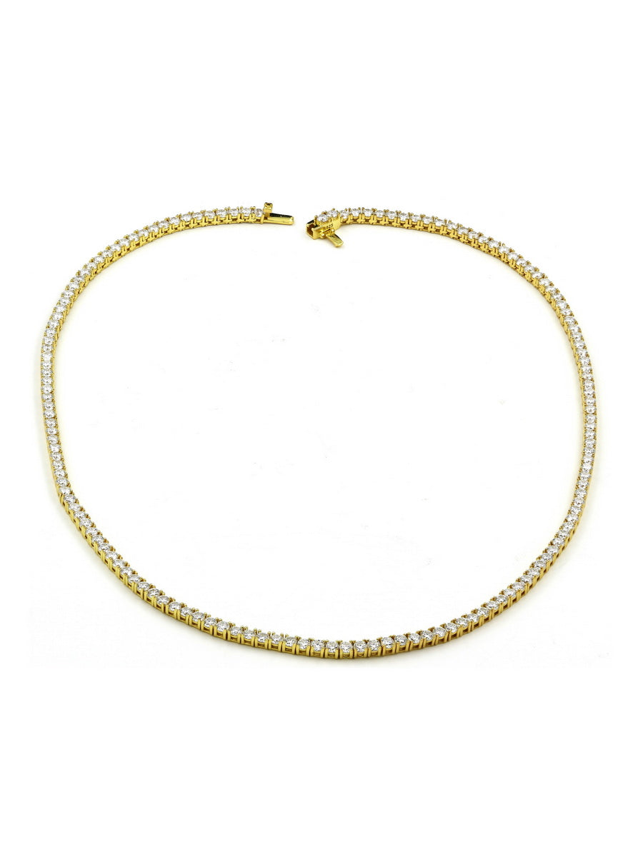 925 Sterling Silver 3mm Moissanite Tennis Necklace