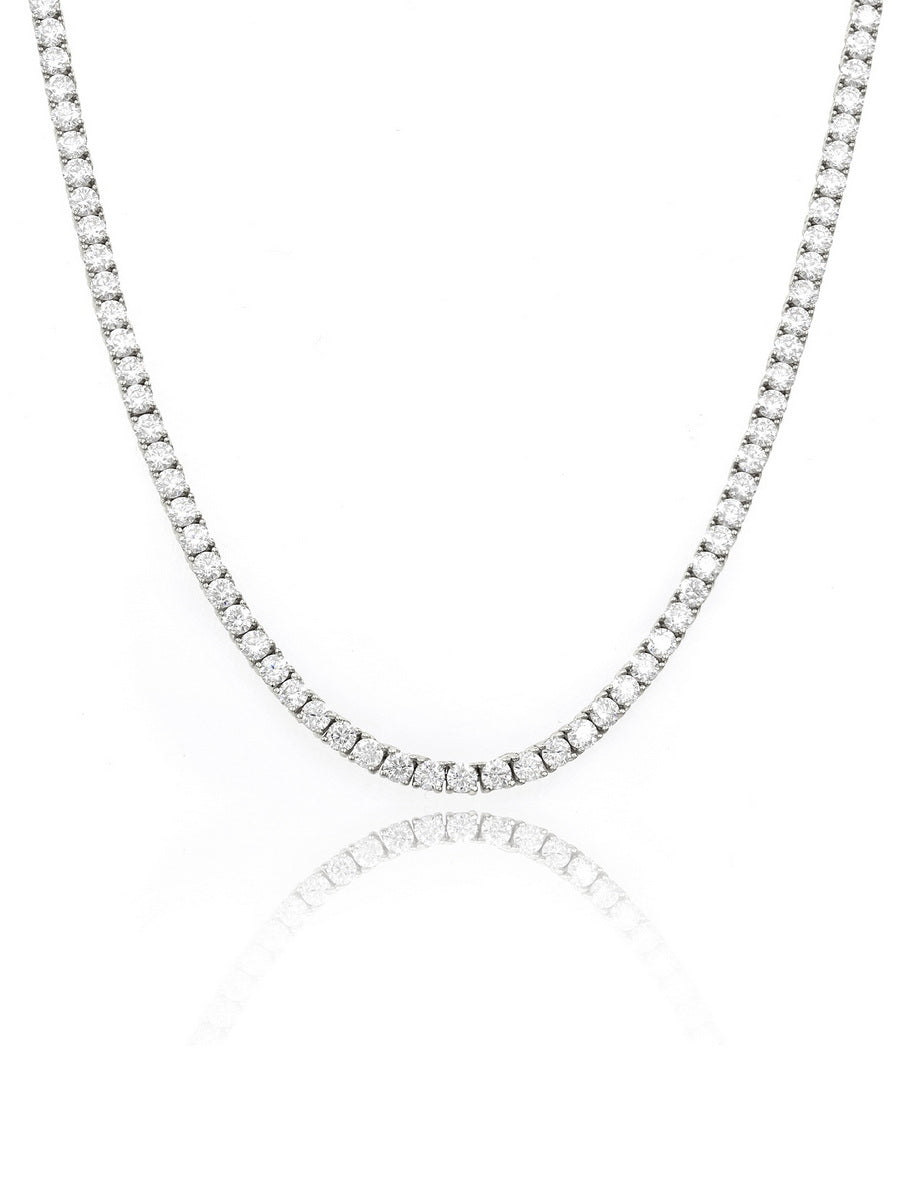 925 Sterling Silver 3mm Moissanite Tennis Necklace