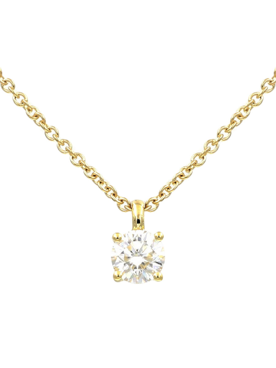 Vermeil Gold Plated Moissanite Solitaire Pendant Necklace