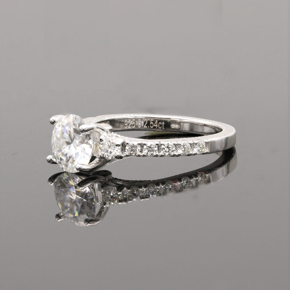 925 Silver 2.54Ctw. Round Cut Moissanite Ring