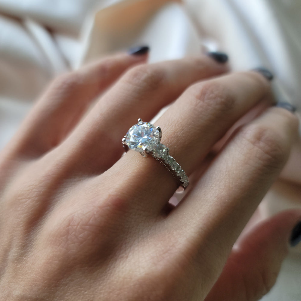 925 Silver 2.54Ctw. Round Cut Moissanite Ring