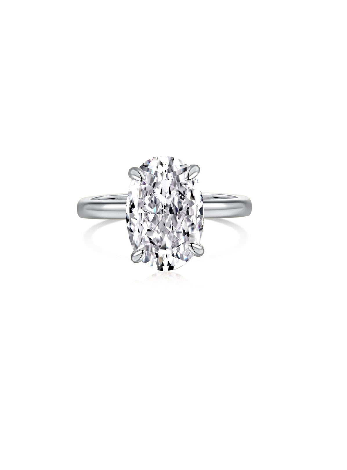 925 Silver 2.0Ctw. Moissanite Oval Cut Ring