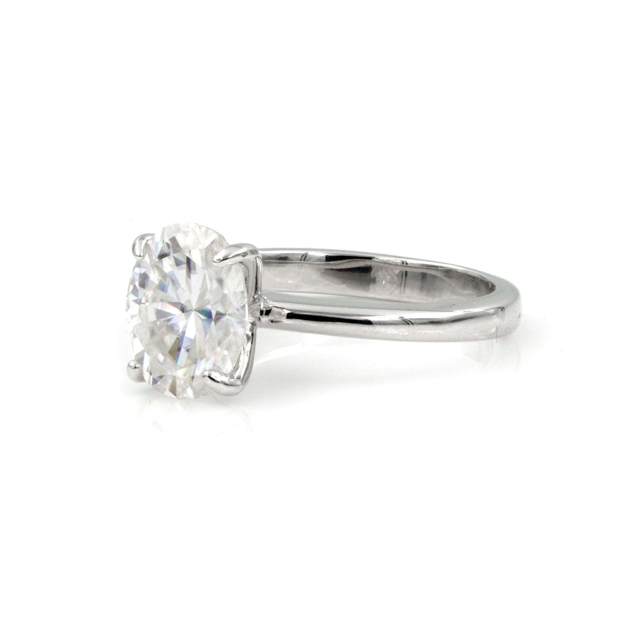 925 Silver 4.0Ctw. Moissanite Oval Cut Ring