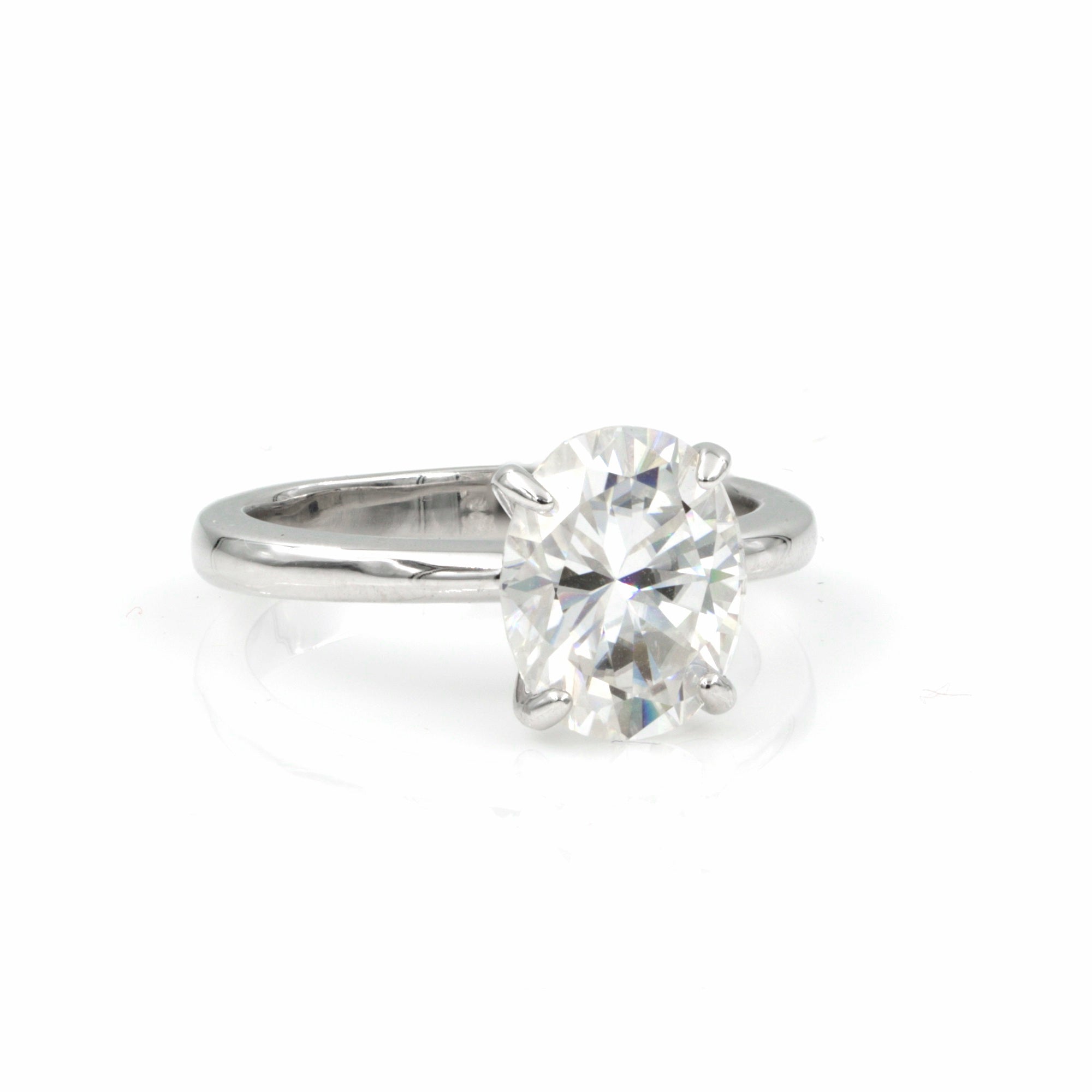 925 Silver 4.0Ctw. Moissanite Oval Cut Ring