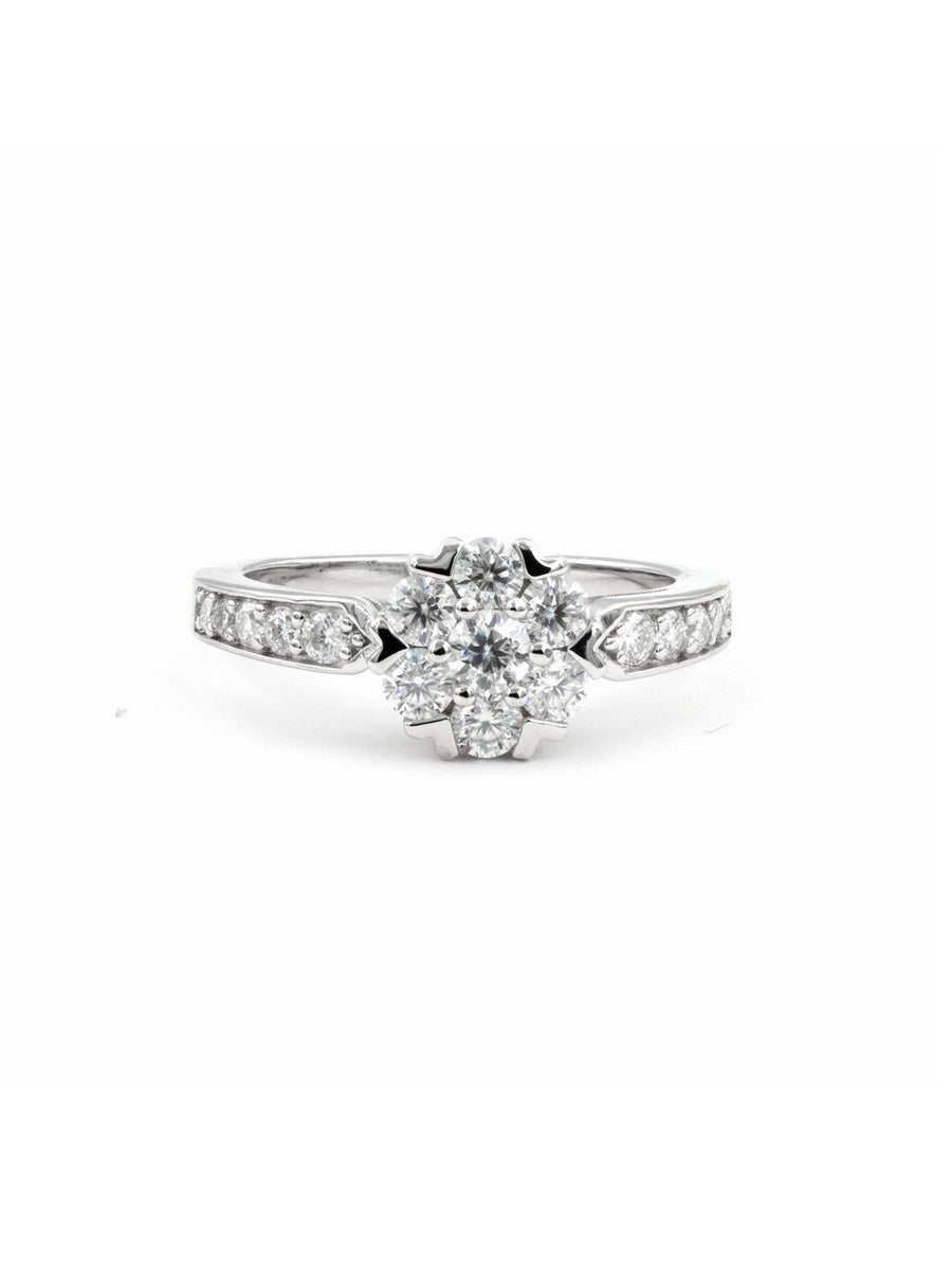 925 Silver 1.11Ctw. Moissanite Flower Ring