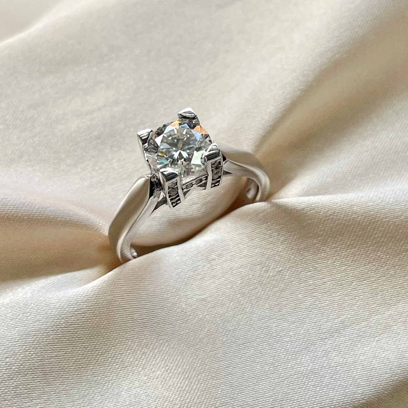 925 Silver 1.2Ctw. Moissanite Engagement Ring