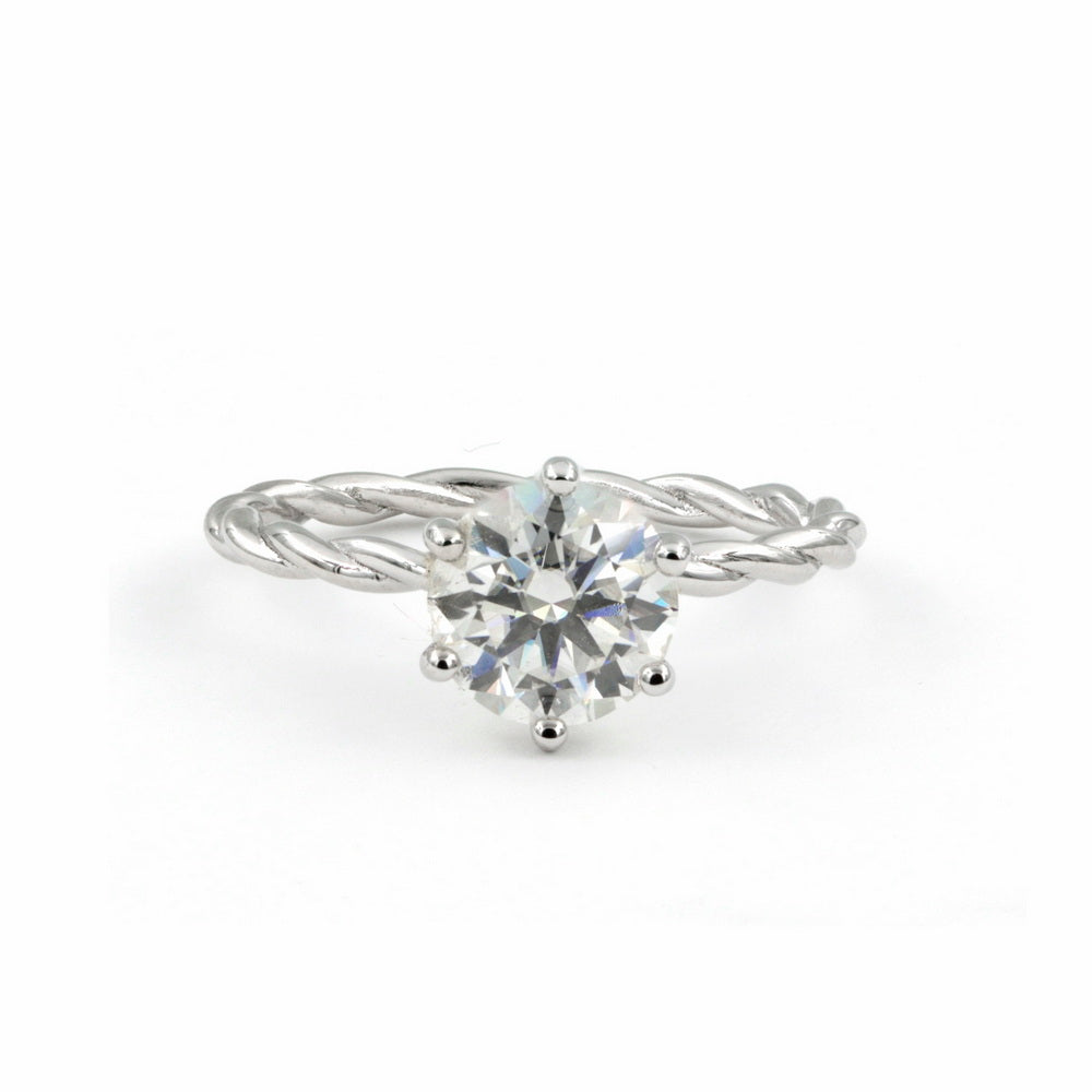 925 Silver 2.0Ct. Moissanite Twist Band Ring