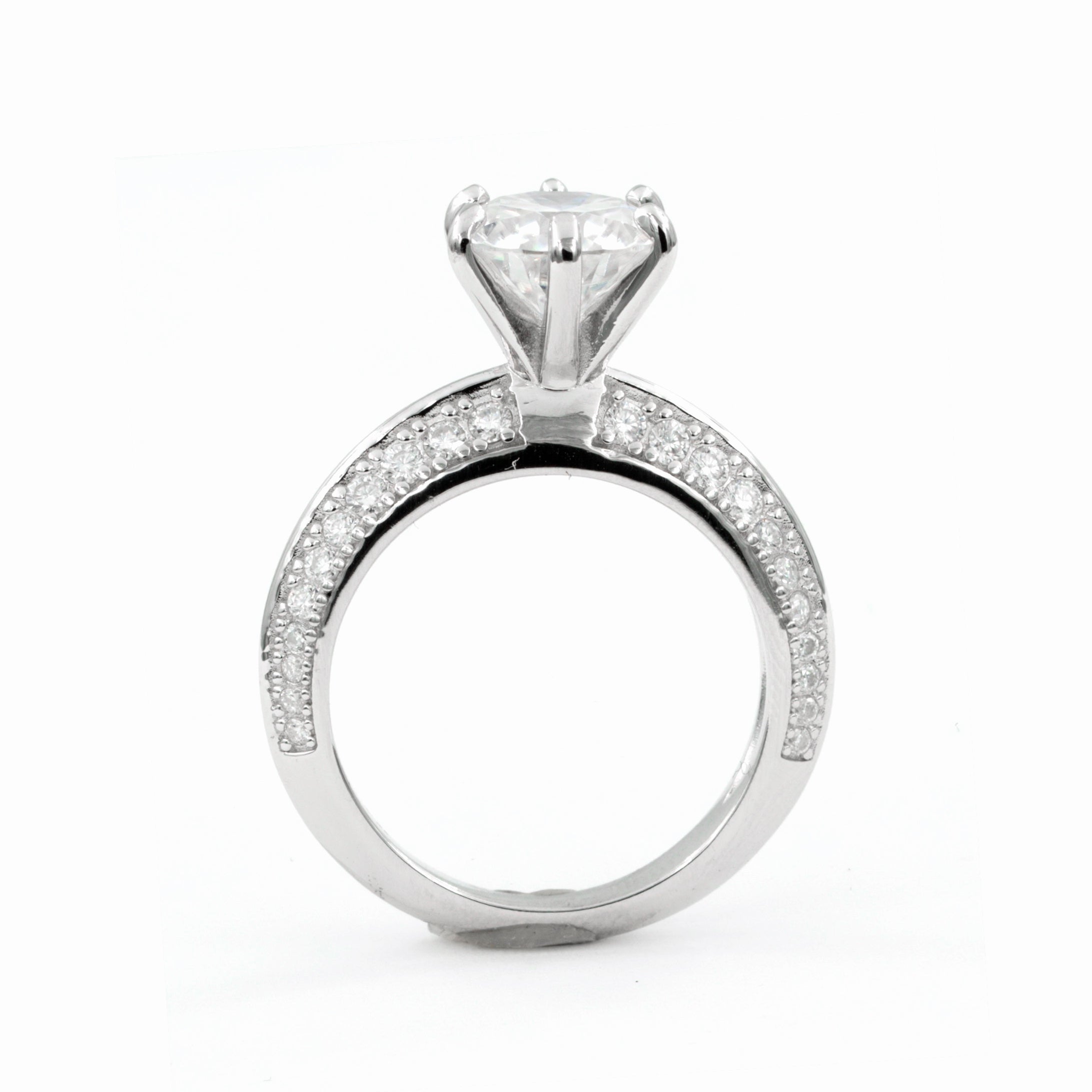 925 Silver 3.7Ctw. Moissanite Engagement Ring