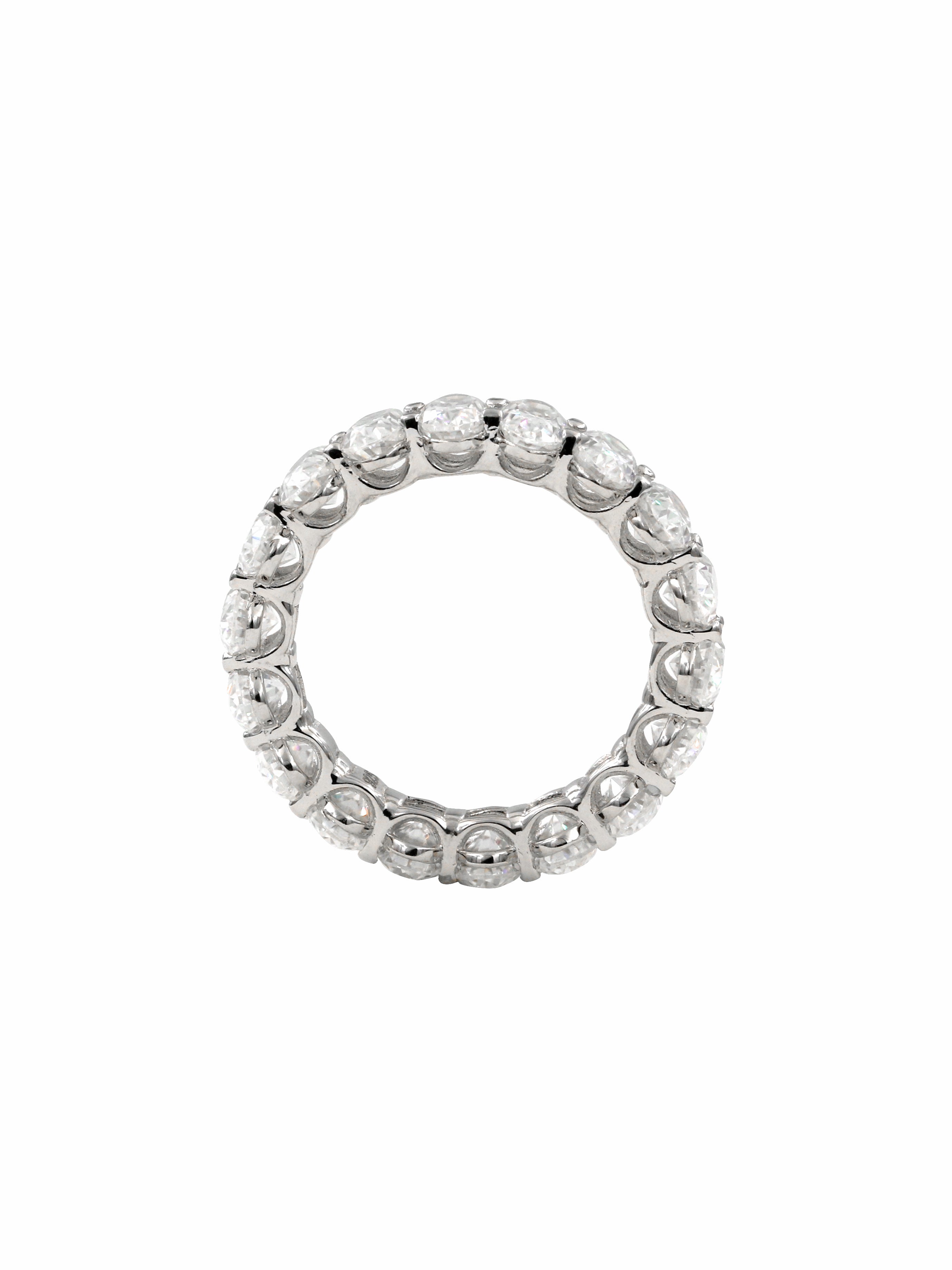 925 Sterling Silver 9CTW Oval Cut Moissanite Eternity Band Ring