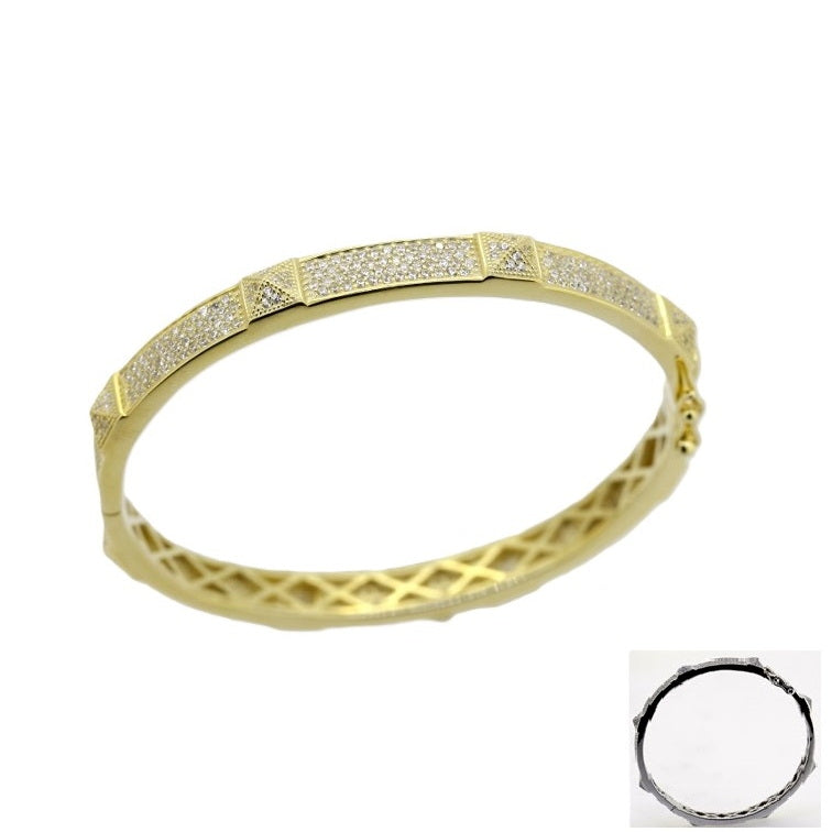 925 Sterling Silver Delicate CZ Bangle