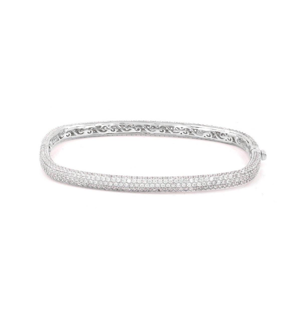 925 Sterling Silver Square CZ Bangle