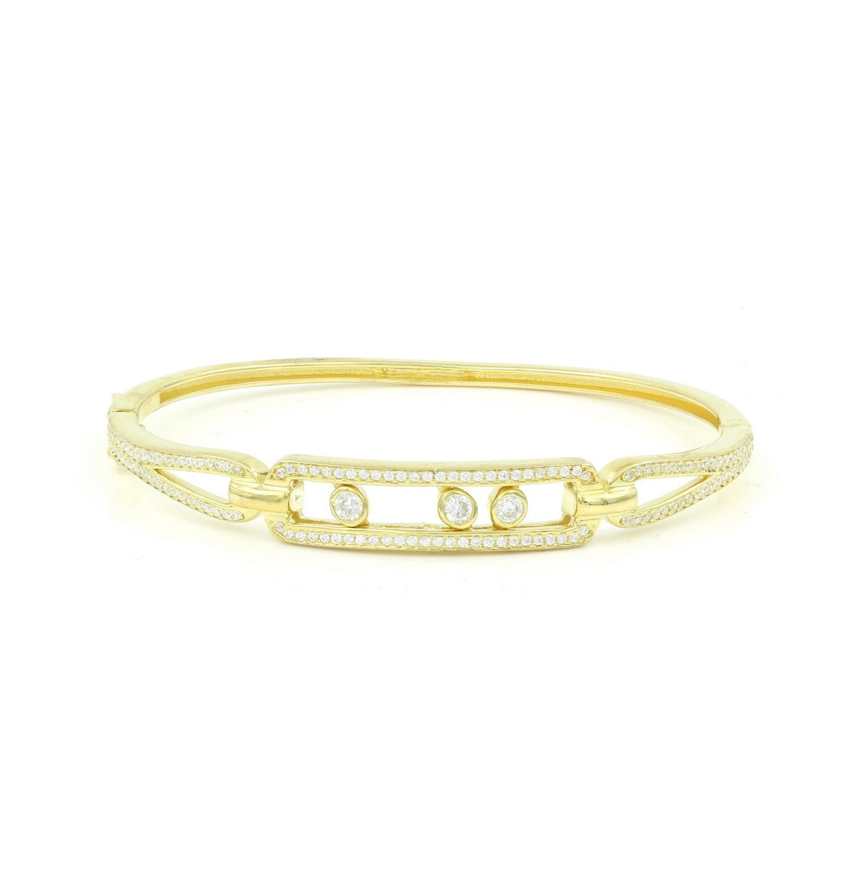 925 Sterling Silver Round CZ Bangle