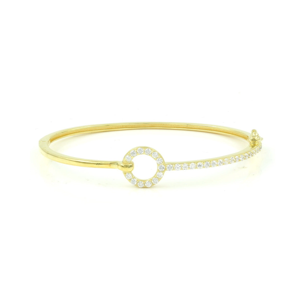 925 Sterling Silver CZ Circle Bangle