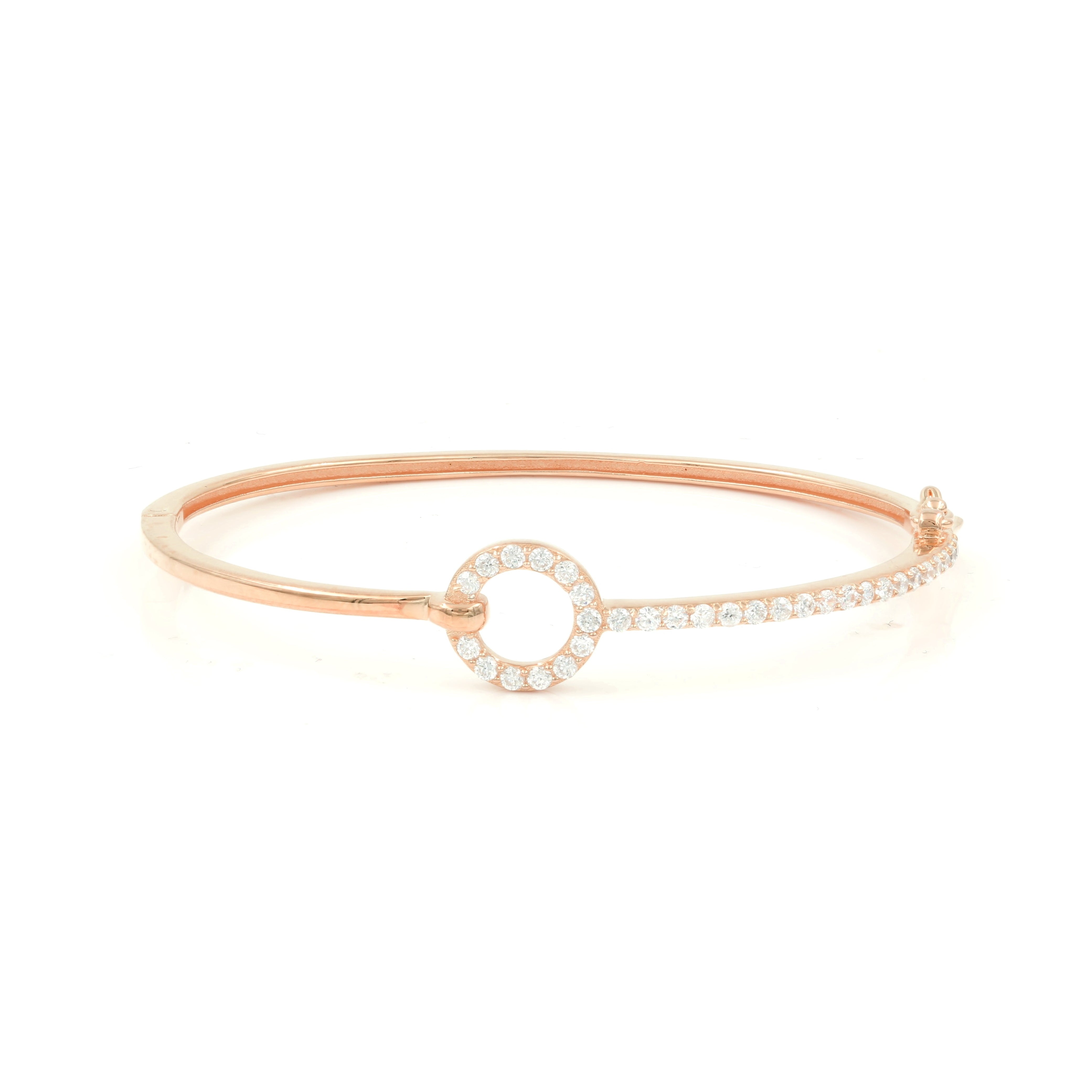 925 Sterling Silver CZ Circle Bangle