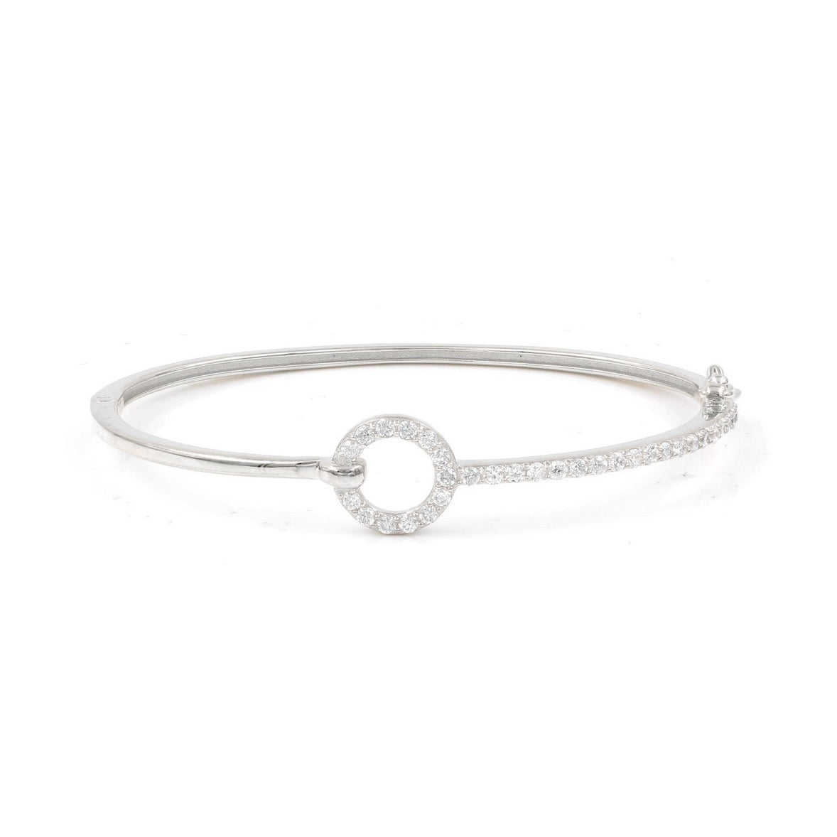 925 Sterling Silver CZ Circle Bangle