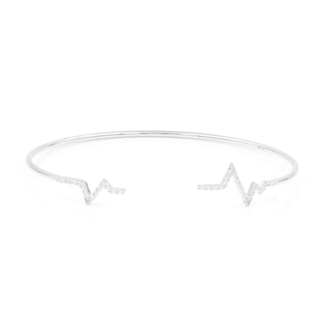 925 Sterling Silver CZ Cuff Bangle