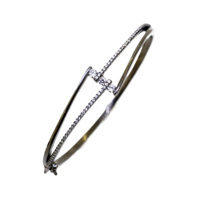 925 Sterling Silver CZ Bangle