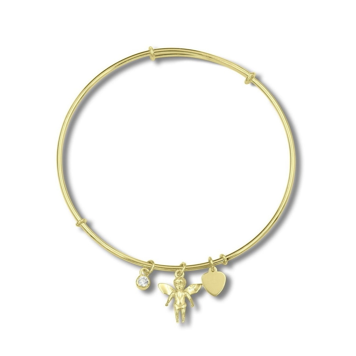 925 Sterling Silver Angel Charms Bangle