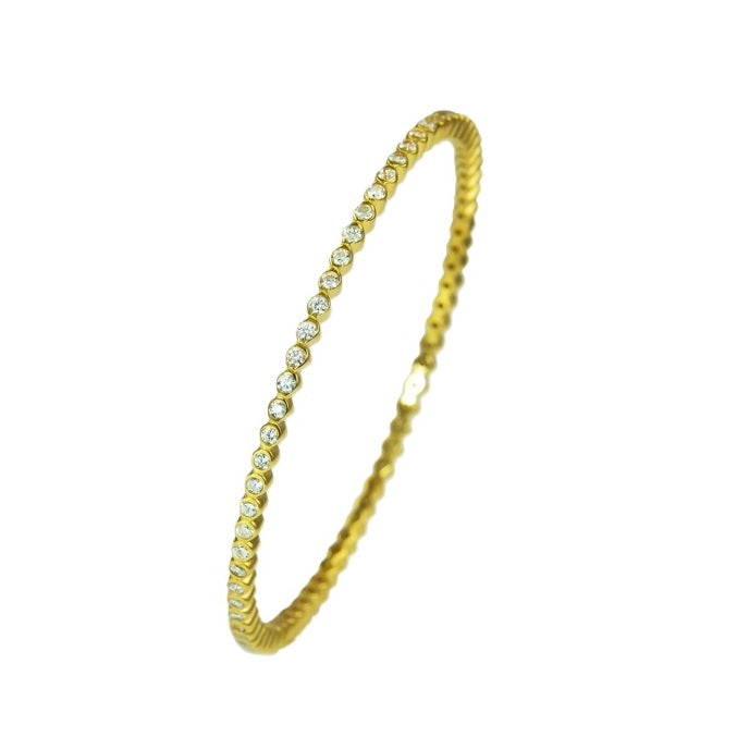 925 Sterling Silver Simple CZ Bangle