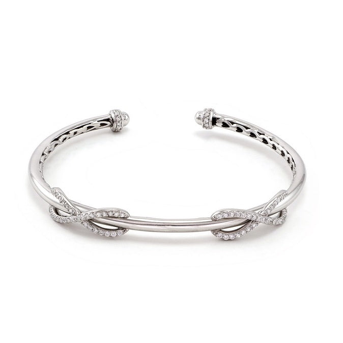 925 Sterling Silver Double Infinity Cuff Bangle