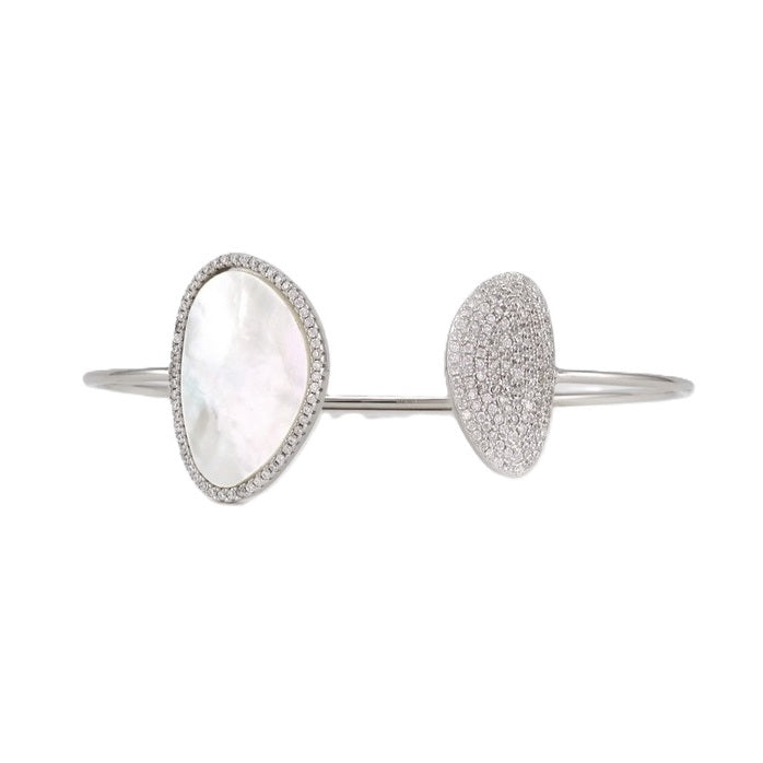 925 Sterling Silver Mother of Pearl Cuff Bangle