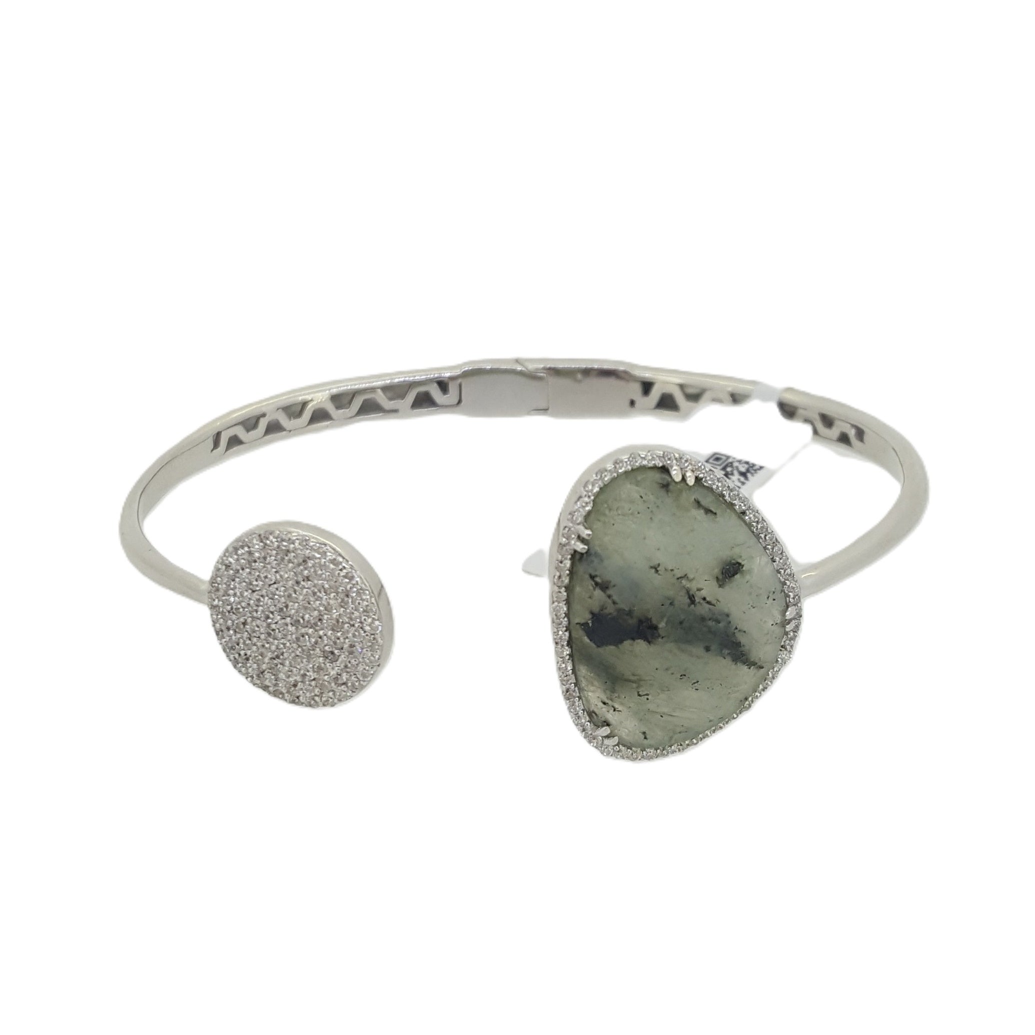 925 Silver Waterdrop Natural Stone Cuff Bangle