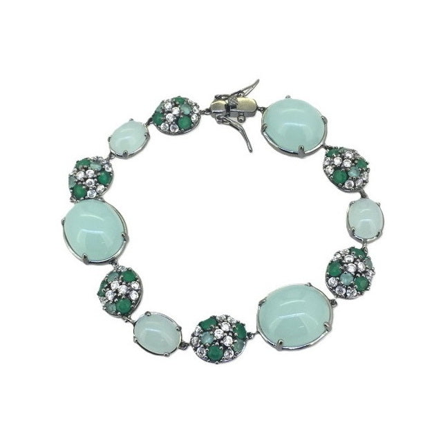 925 Silver Color CZ Bracelet