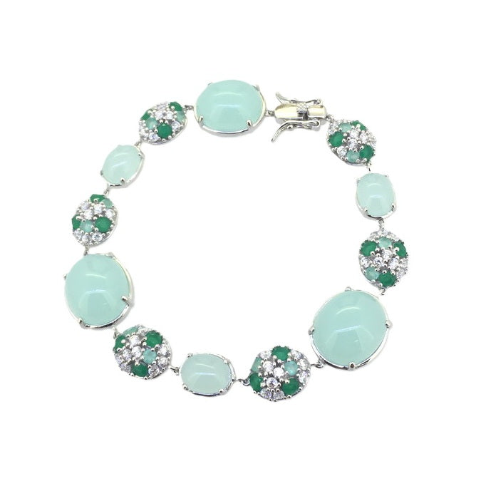 925 Silver Color CZ Bracelet