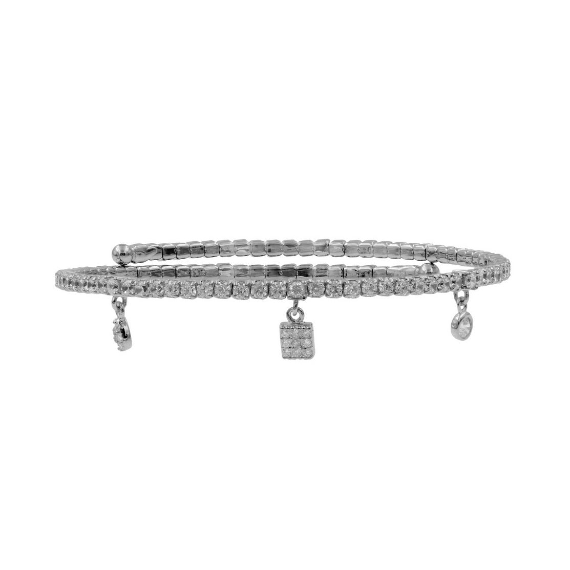 925 Sterling Silver Charm Stretchable Bracelet