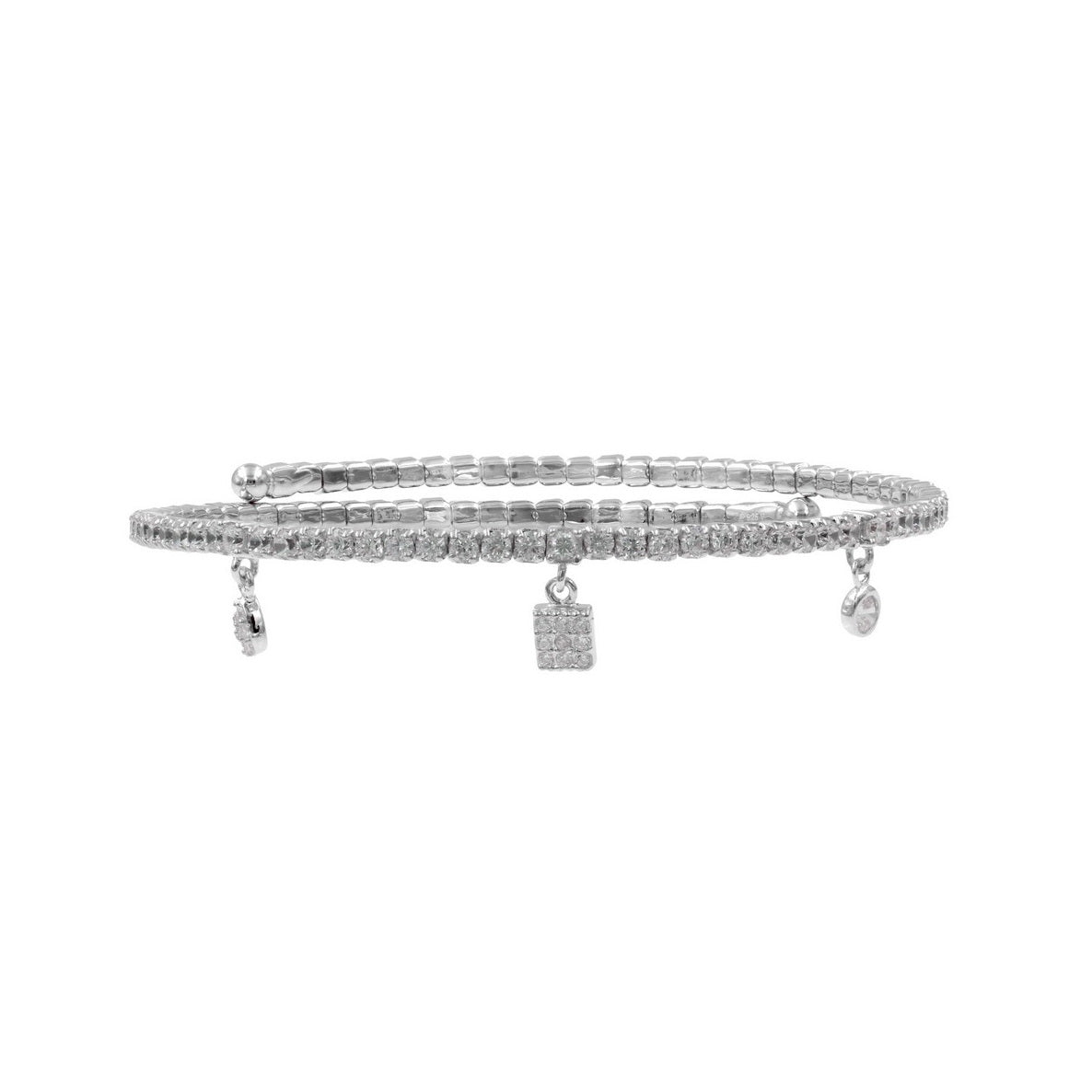 925 Sterling Silver Charm Stretchable Bracelet