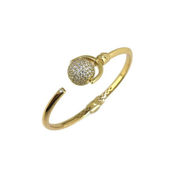 CZ Micro Pave Spinner Ball Cuff Bangle