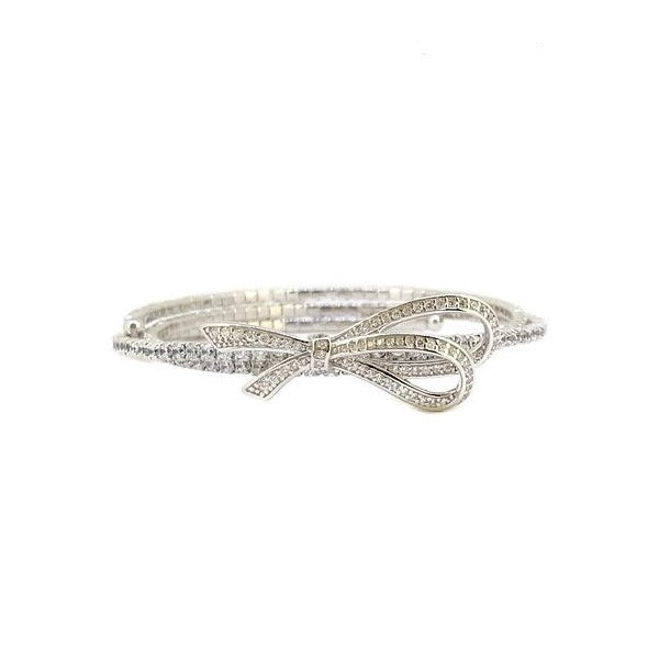 925 Sterling Silver Bowtie Stretchable Bracelet