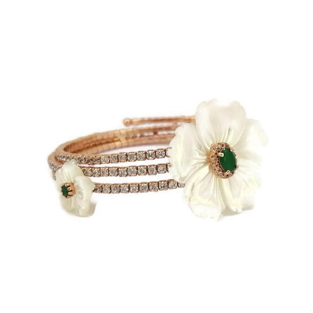 Mother of Pearl Flower Stretchable Bracelet