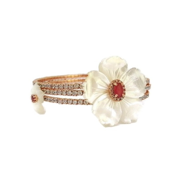 Mother of Pearl Flower Stretchable Bracelet