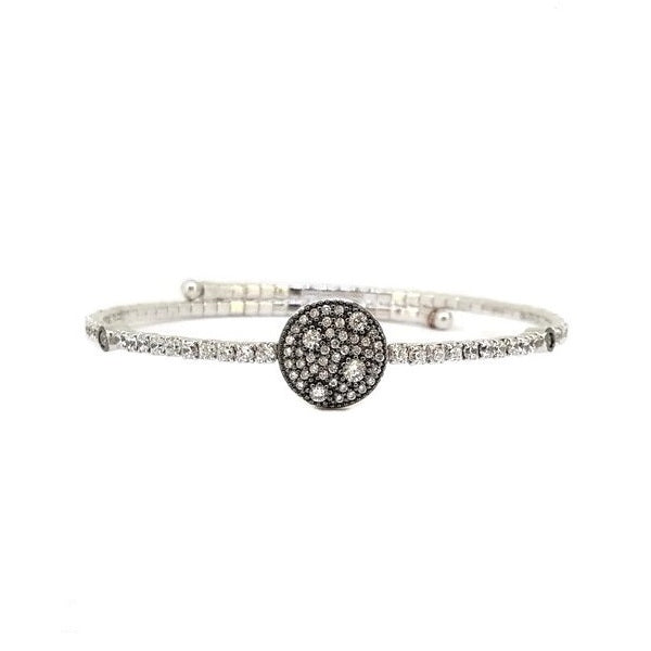 925 Sterling Silver CZ Circle Stretchable Bracelet