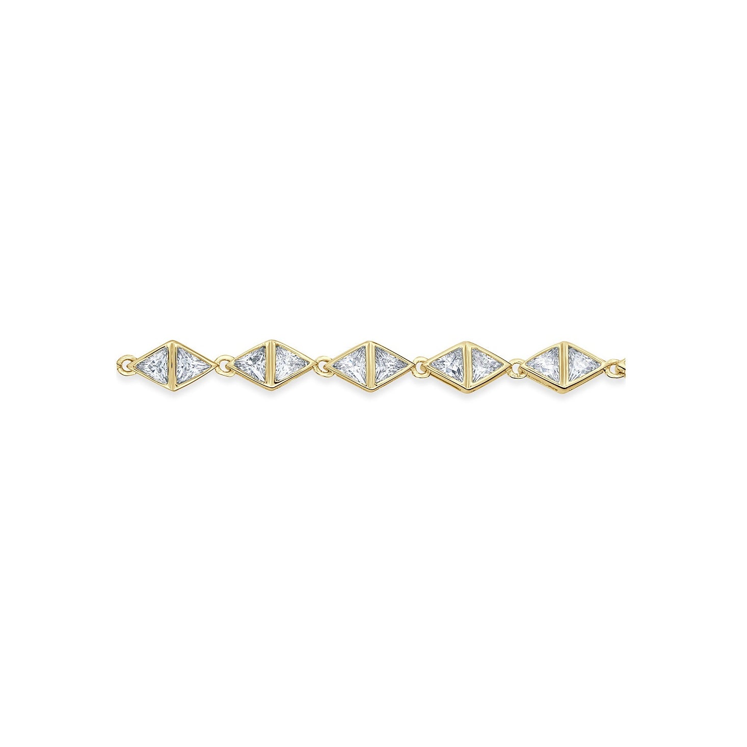 925 Sterling Silver Triangle CZ Bracelet