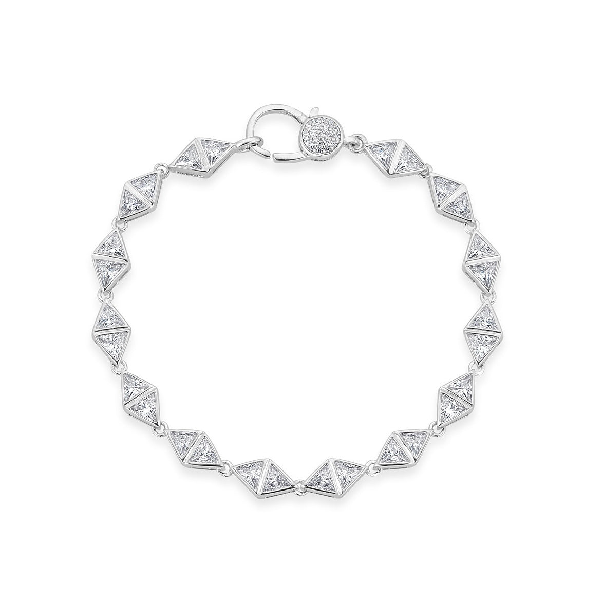 925 Sterling Silver Triangle CZ Bracelet