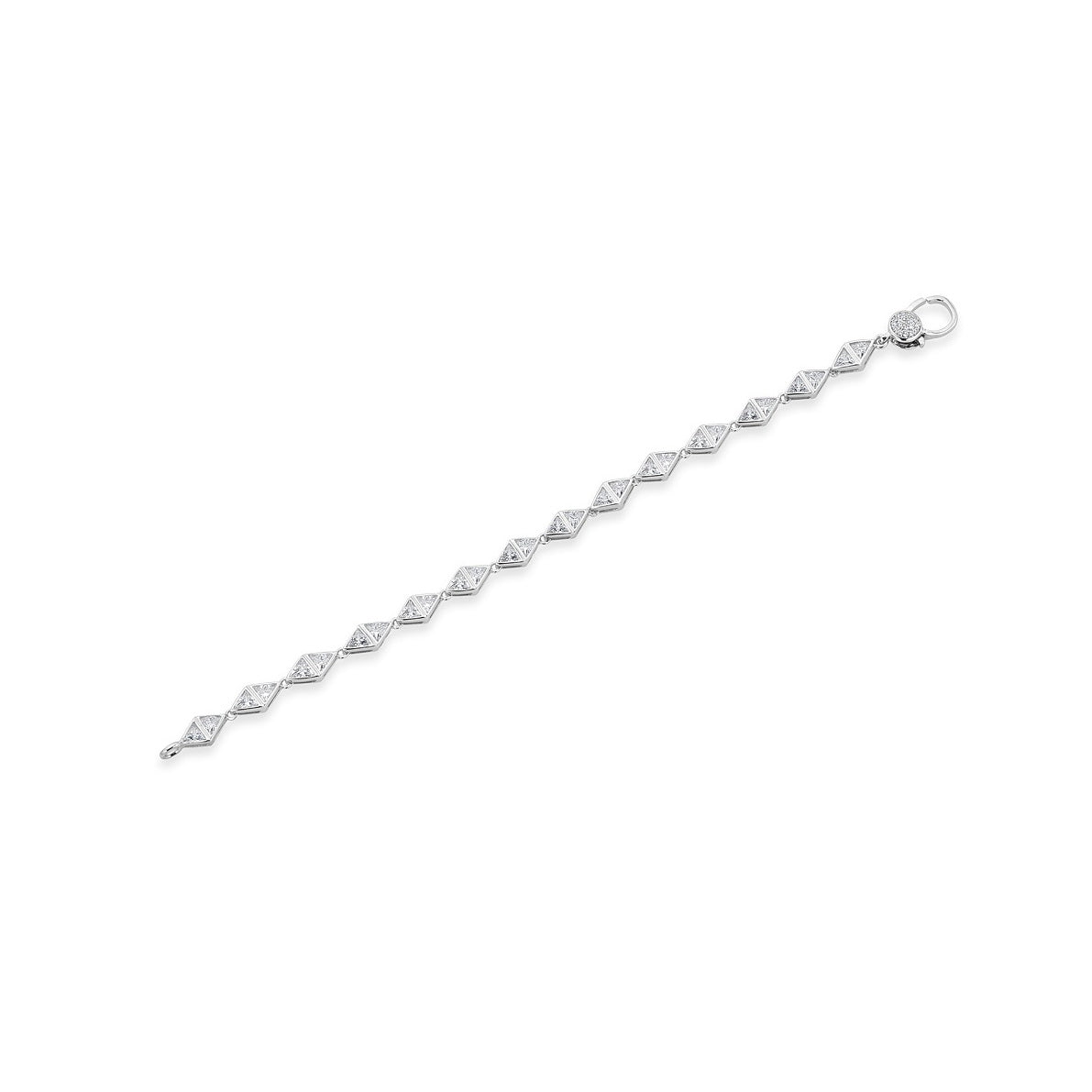 925 Sterling Silver Triangle CZ Bracelet