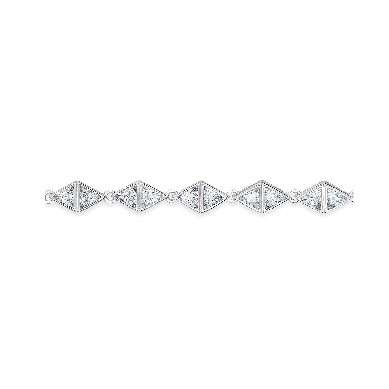 925 Sterling Silver Triangle CZ Bracelet