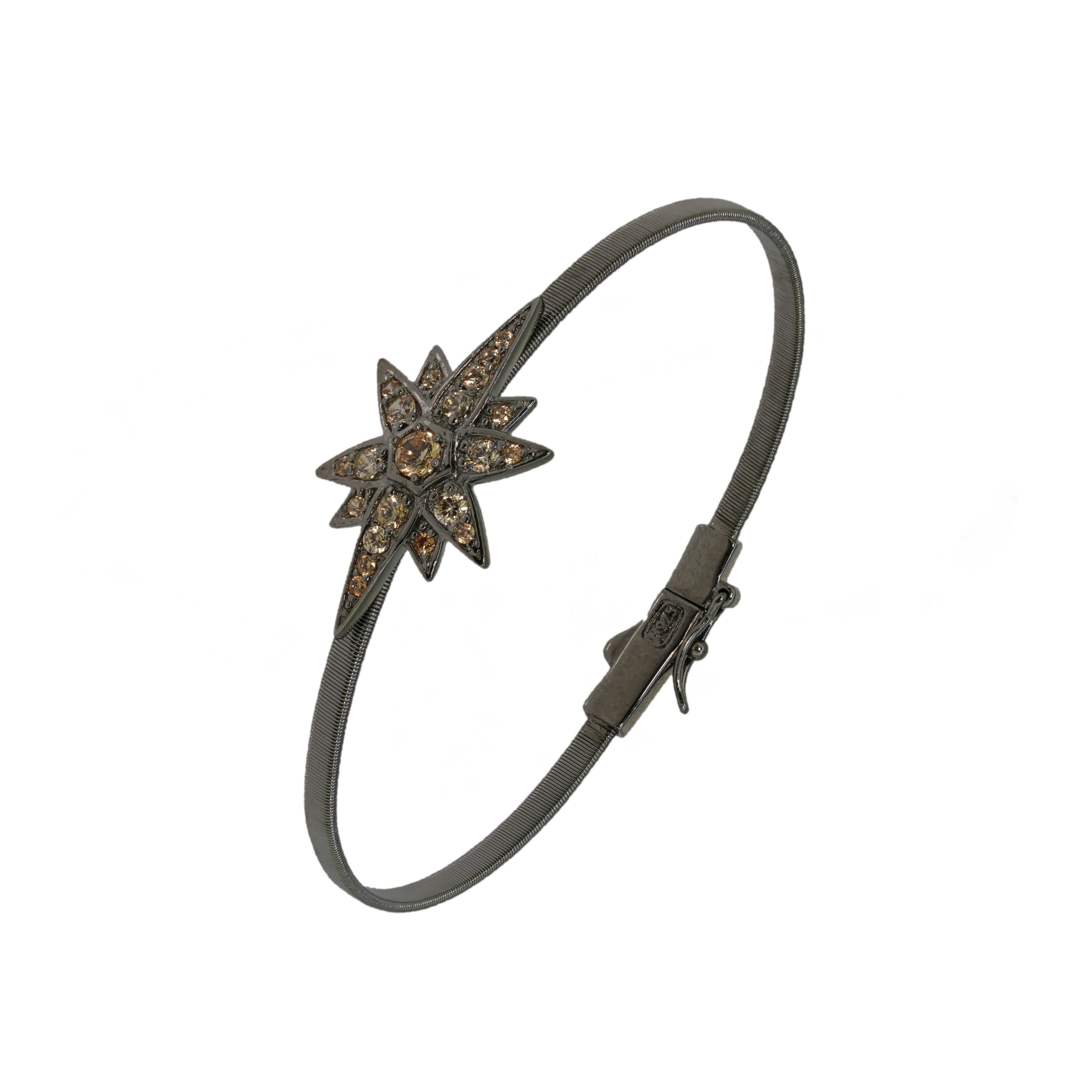 925 Sterling Silver Star Wire Stretchable Bracelet