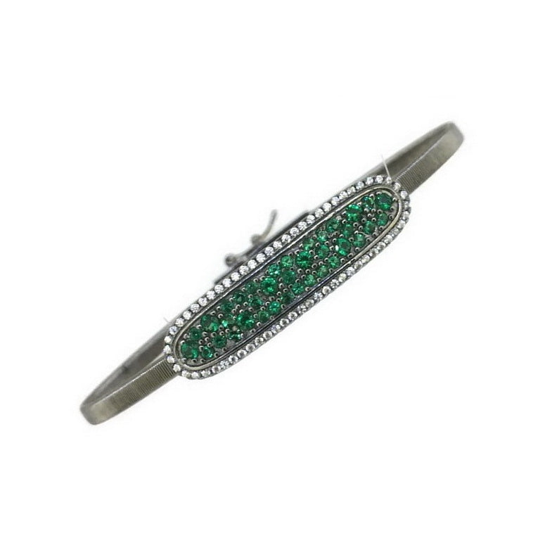 925 Sterling Silver CZ Wire Stretchable Bracelet